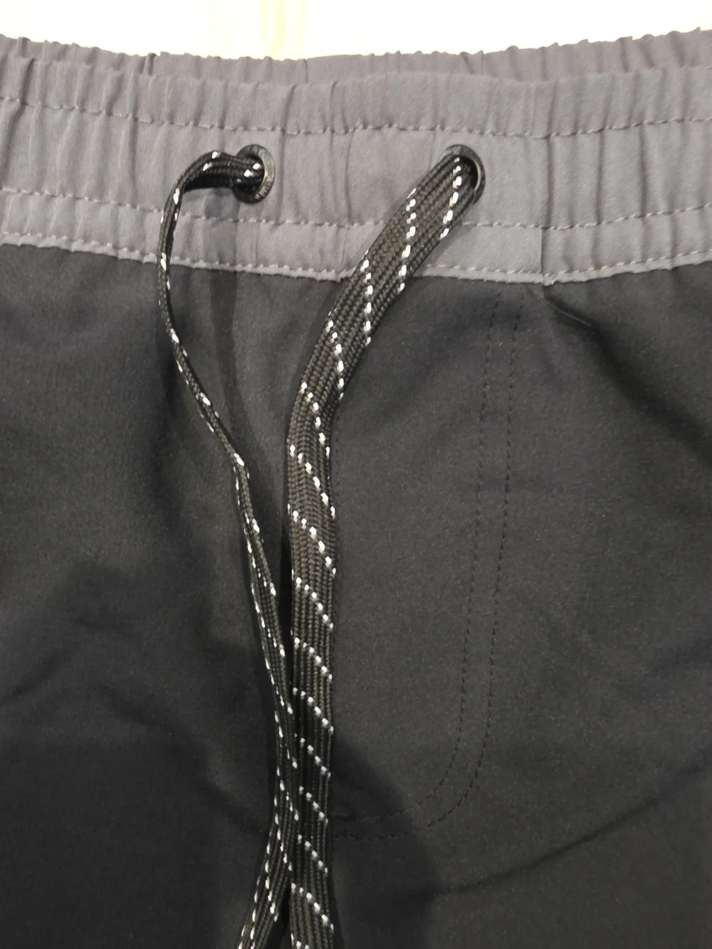 Quiksilver Black Swim Trunks with Gray Floral Side Panels